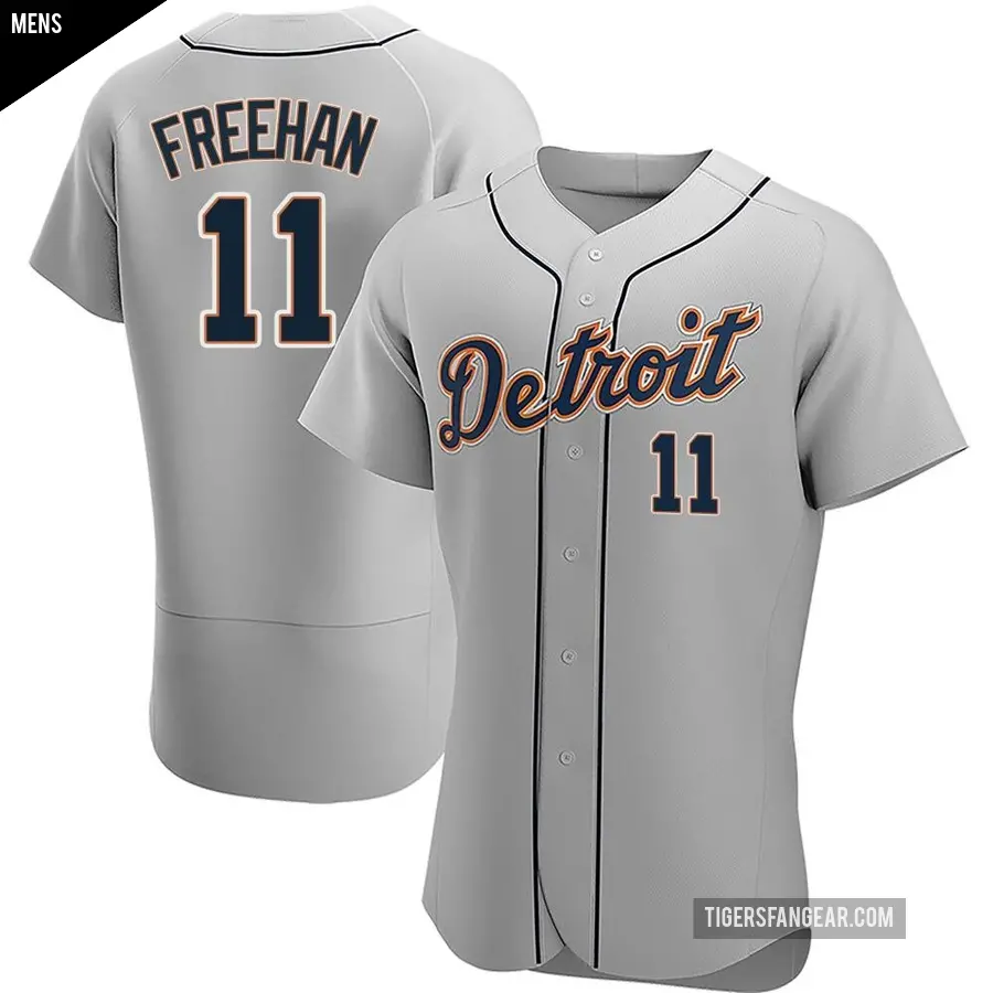 Men's Detroit Tigers ＃11 Bill Freehan Authentic Gray Road Jersey