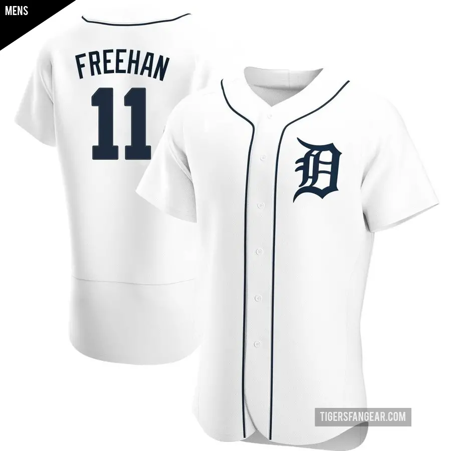 Men's Detroit Tigers ＃11 Bill Freehan Authentic White Home Jersey