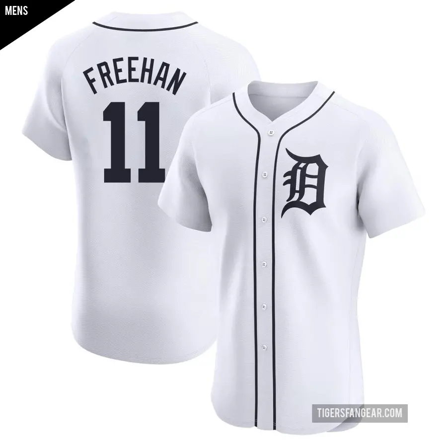 Men's Detroit Tigers ＃11 Bill Freehan Elite White Home Jersey