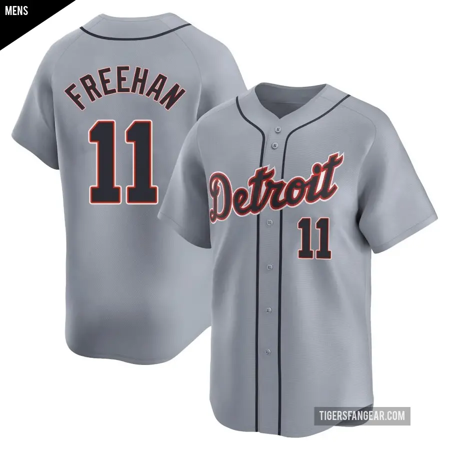 Men's Detroit Tigers ＃11 Bill Freehan Limited Gray Road Jersey