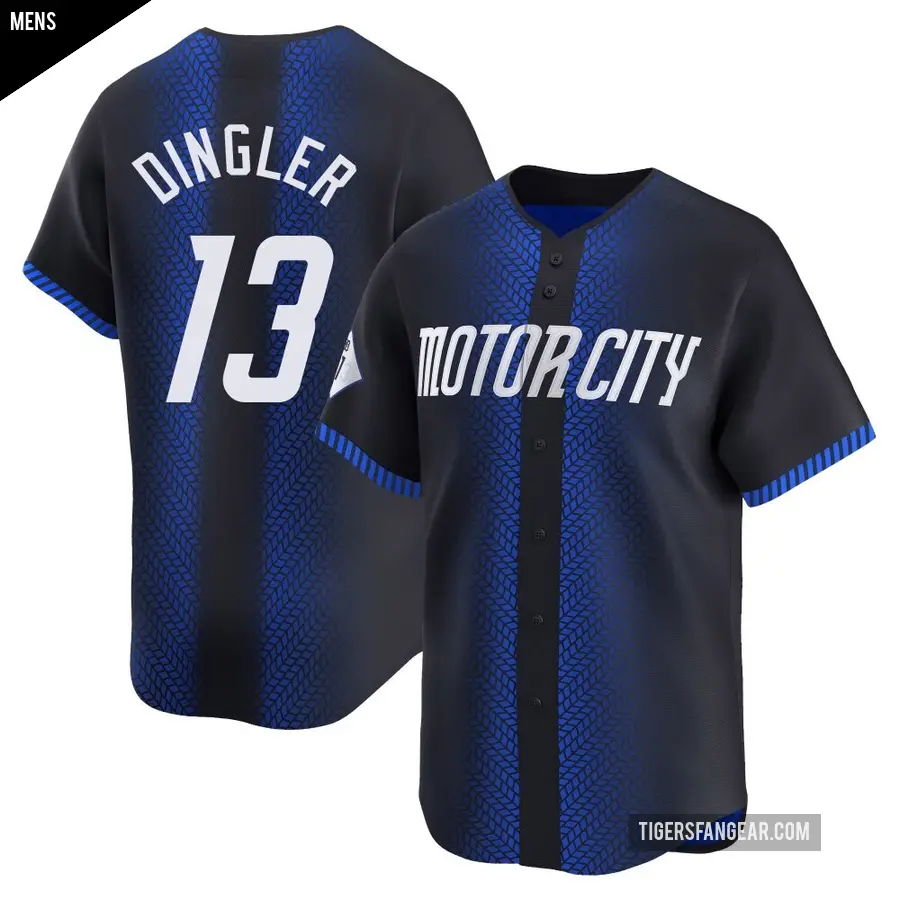 Men's Detroit Tigers ＃13 Dillon Dingler Limited Blue 2024 City Connect Jersey