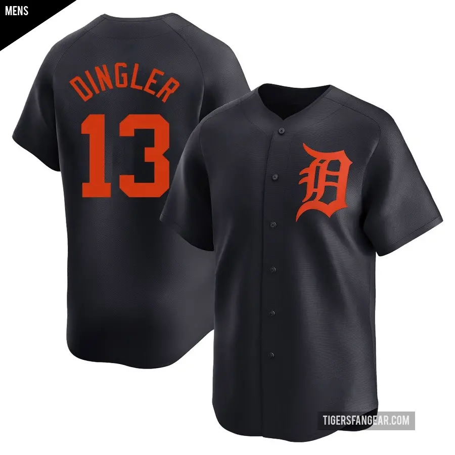 Men's Detroit Tigers ＃13 Dillon Dingler Limited Navy Alternate Jersey