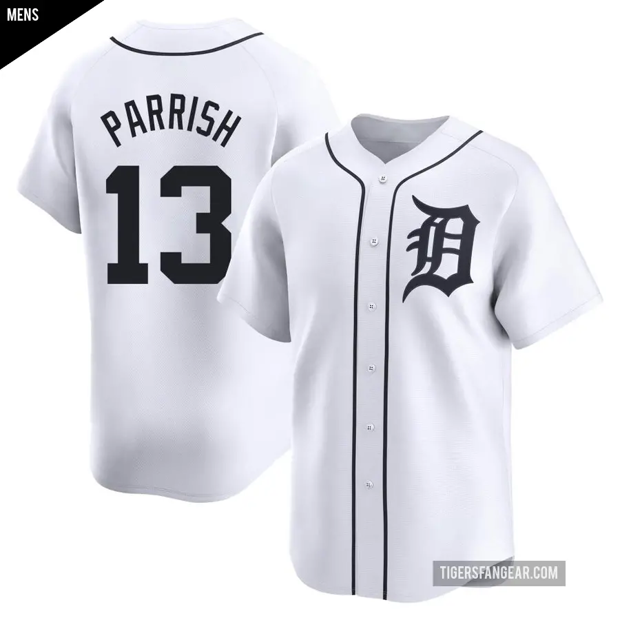 Men's Detroit Tigers ＃13 Lance Parrish Limited White Home Jersey