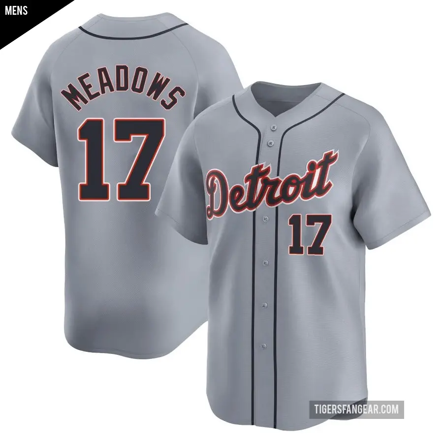 Men's Detroit Tigers ＃17 Austin Meadows Limited Gray Road Jersey