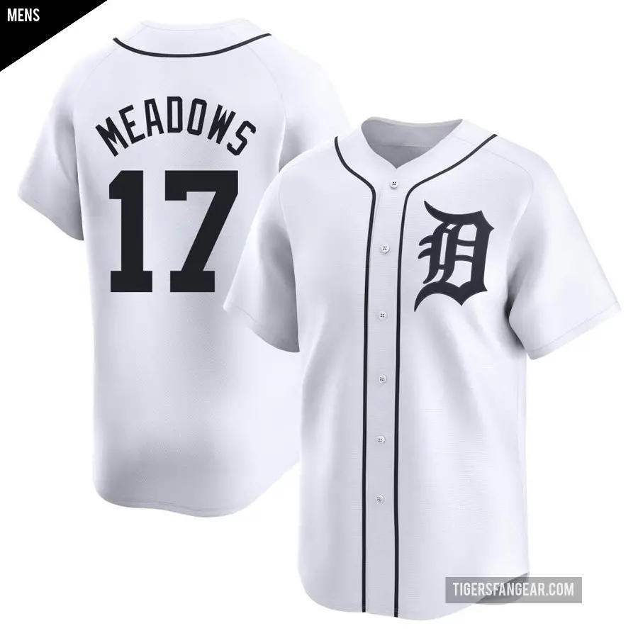 Men's Detroit Tigers ＃17 Austin Meadows Limited White Home Jersey