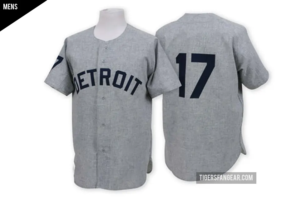 Men's Detroit Tigers ＃17 Denny McLain Authentic Grey 1968 Throwback Jersey