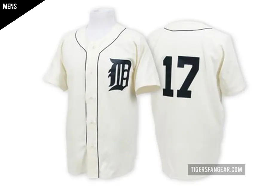 Men's Detroit Tigers ＃17 Denny McLain Authentic White Throwback Jersey