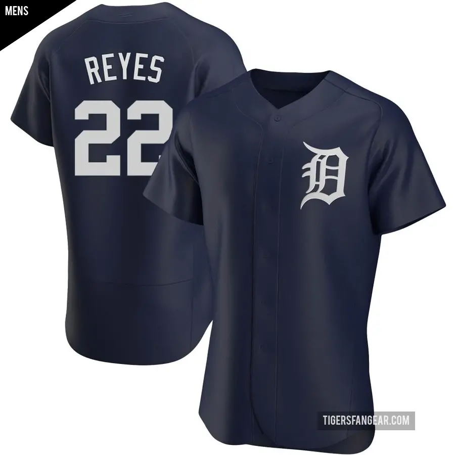 Men's Detroit Tigers ＃22 Victor Reyes Authentic Navy Alternate Jersey