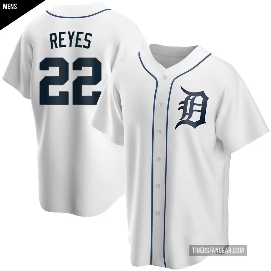 Men's Detroit Tigers ＃22 Victor Reyes Replica White Home Jersey