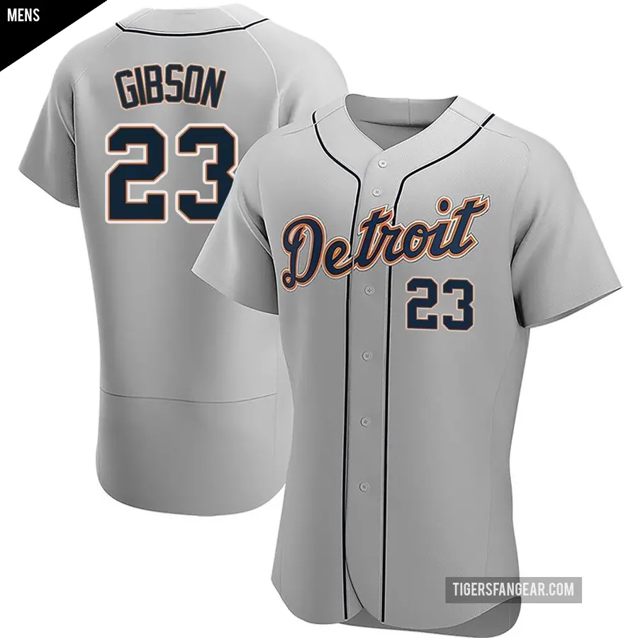 Men's Detroit Tigers ＃23 Kirk Gibson Authentic Gray Road Jersey