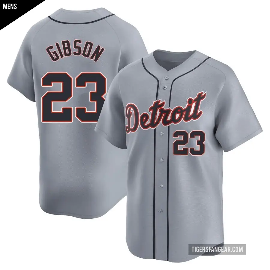 Men's Detroit Tigers ＃23 Kirk Gibson Limited Gray Road Jersey