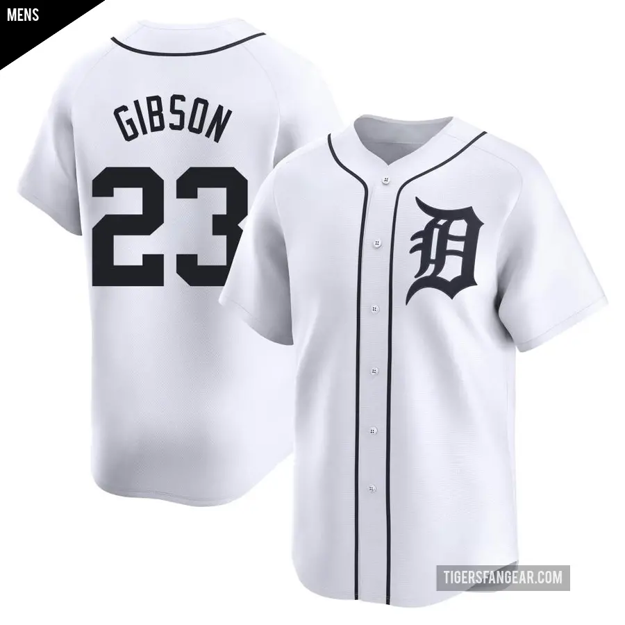 Men's Detroit Tigers ＃23 Kirk Gibson Limited White Home Jersey