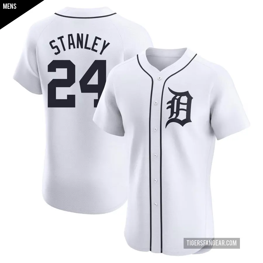 Men's Detroit Tigers ＃24 Mickey Stanley Elite White Home Jersey