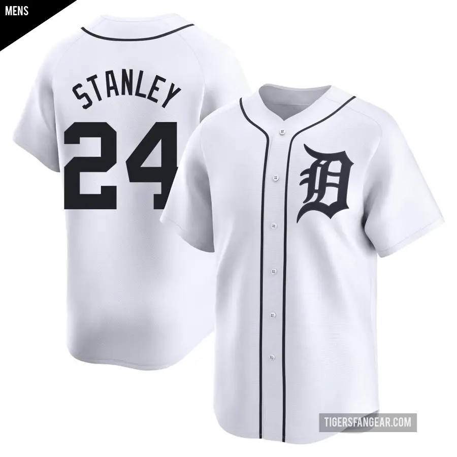 Men's Detroit Tigers ＃24 Mickey Stanley Limited White Home Jersey