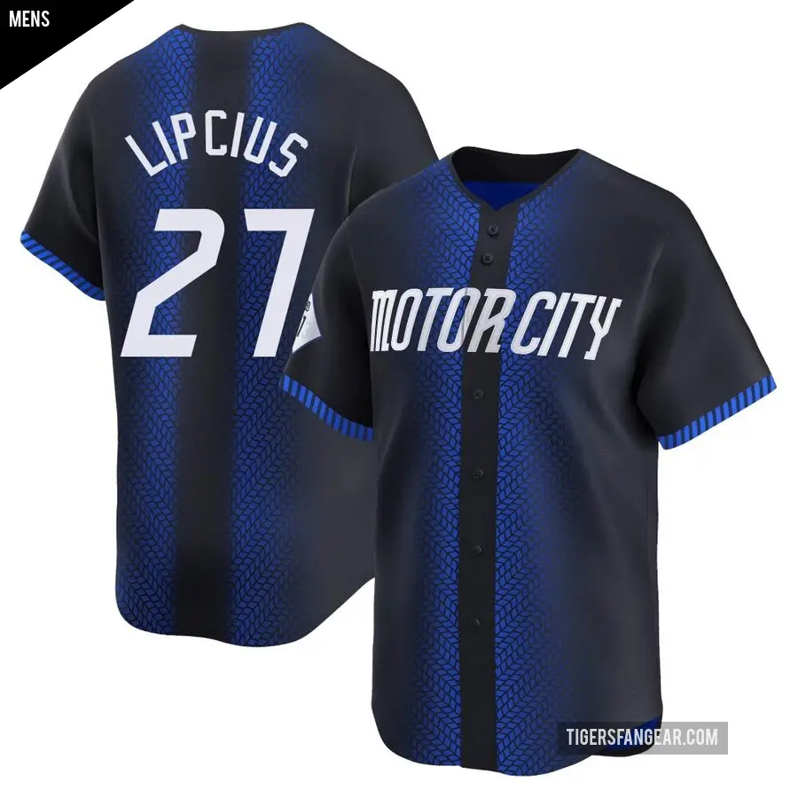 Men's Detroit Tigers ＃27 Andre Lipcius Limited Blue 2024 City Connect Jersey