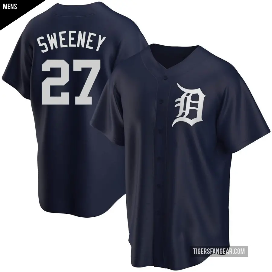 Men's Detroit Tigers ＃27 Trey Sweeney Replica Navy Alternate Jersey