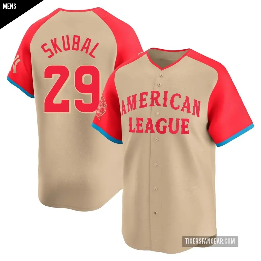 Men's Detroit Tigers ＃29 Tarik Skubal Limited Cream American League 2024 All-Star Game Jersey