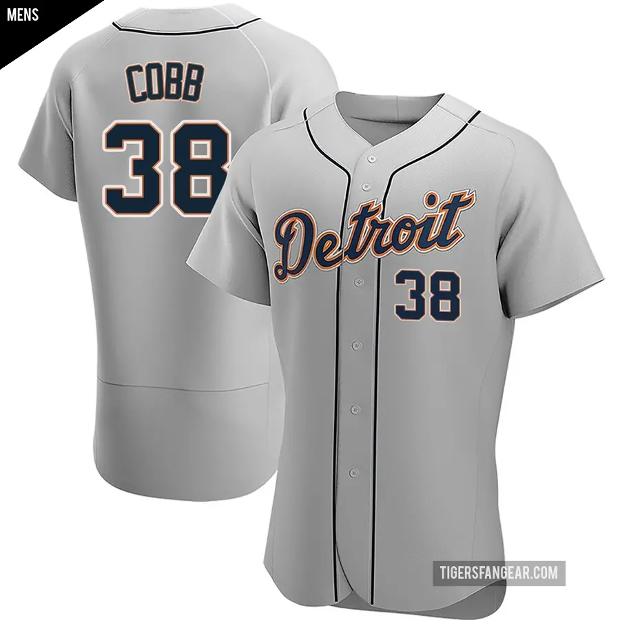 Men's Detroit Tigers ＃38 Alex Cobb Authentic Gray Road Jersey