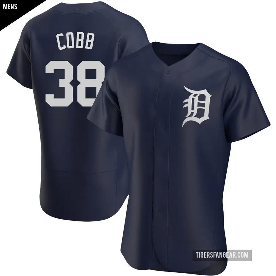 Men's Detroit Tigers ＃38 Alex Cobb Authentic Navy Alternate Jersey