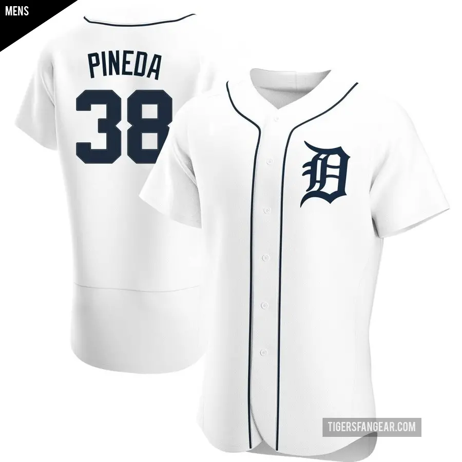 Men's Detroit Tigers ＃38 Michael Pineda Authentic White Home Jersey