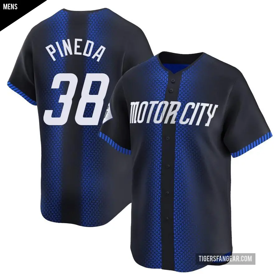 Men's Detroit Tigers ＃38 Michael Pineda Limited Blue 2024 City Connect Jersey