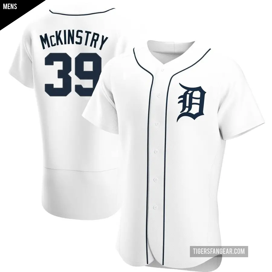 Men's Detroit Tigers ＃39 Zach McKinstry Authentic White Home Jersey