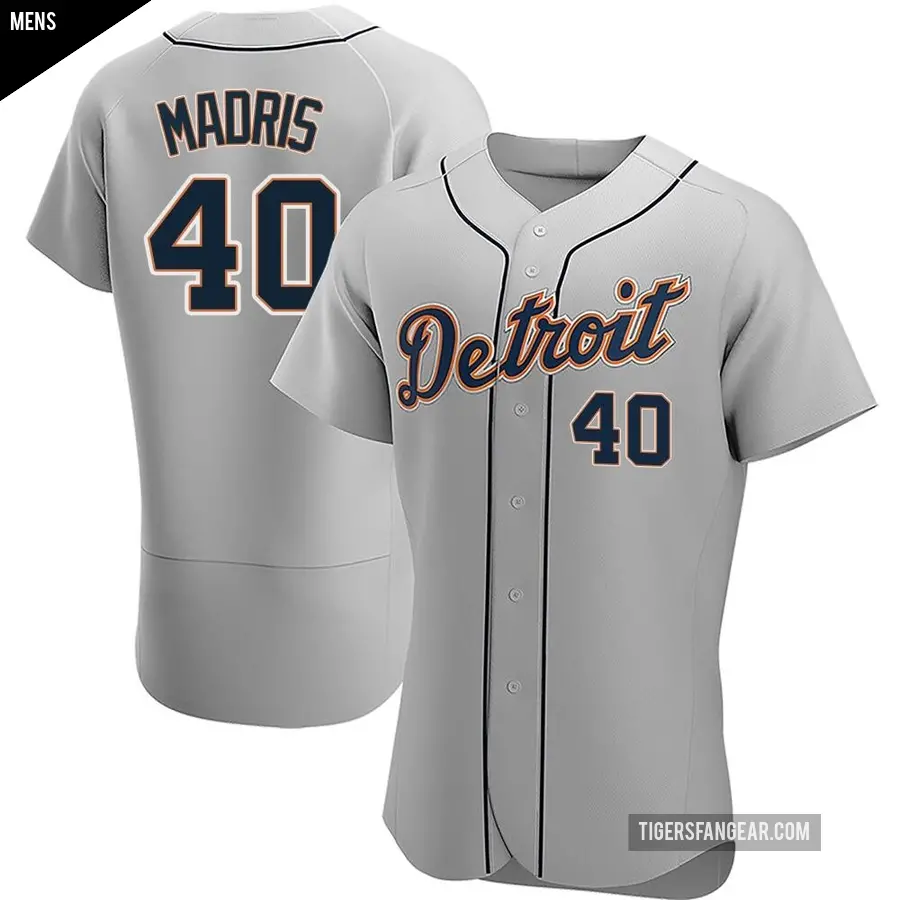 Men's Detroit Tigers ＃40 Bligh Madris Authentic Gray Road Jersey