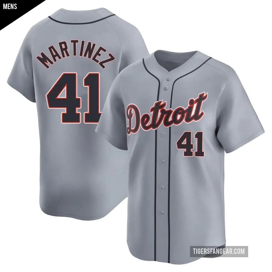 Men's Detroit Tigers ＃41 Victor Martinez Limited Gray Road Jersey