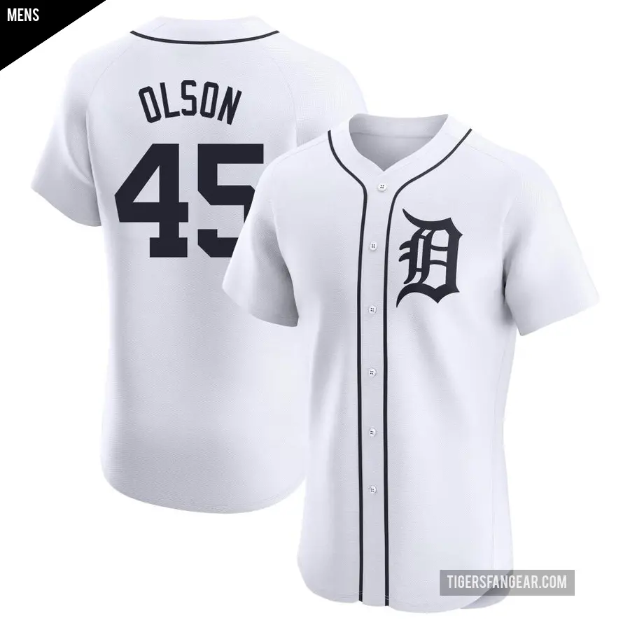 Men's Detroit Tigers ＃45 Reese Olson Elite White Home Jersey