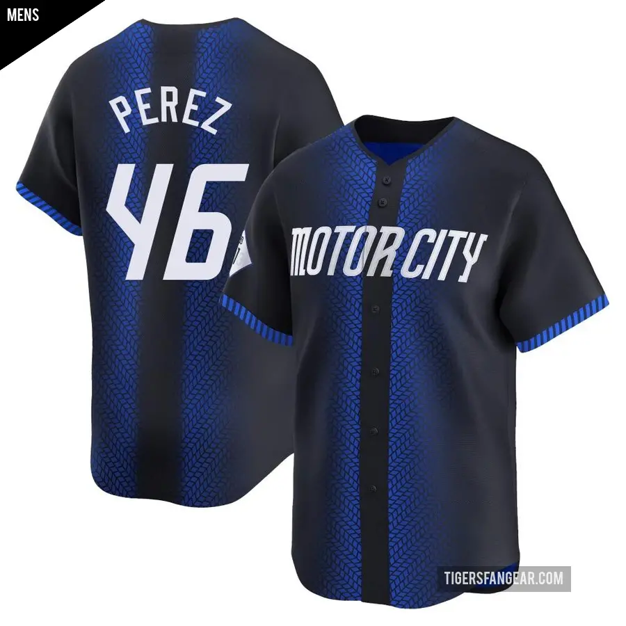 Men's Detroit Tigers ＃46 Wenceel Perez Limited Blue 2024 City Connect Jersey