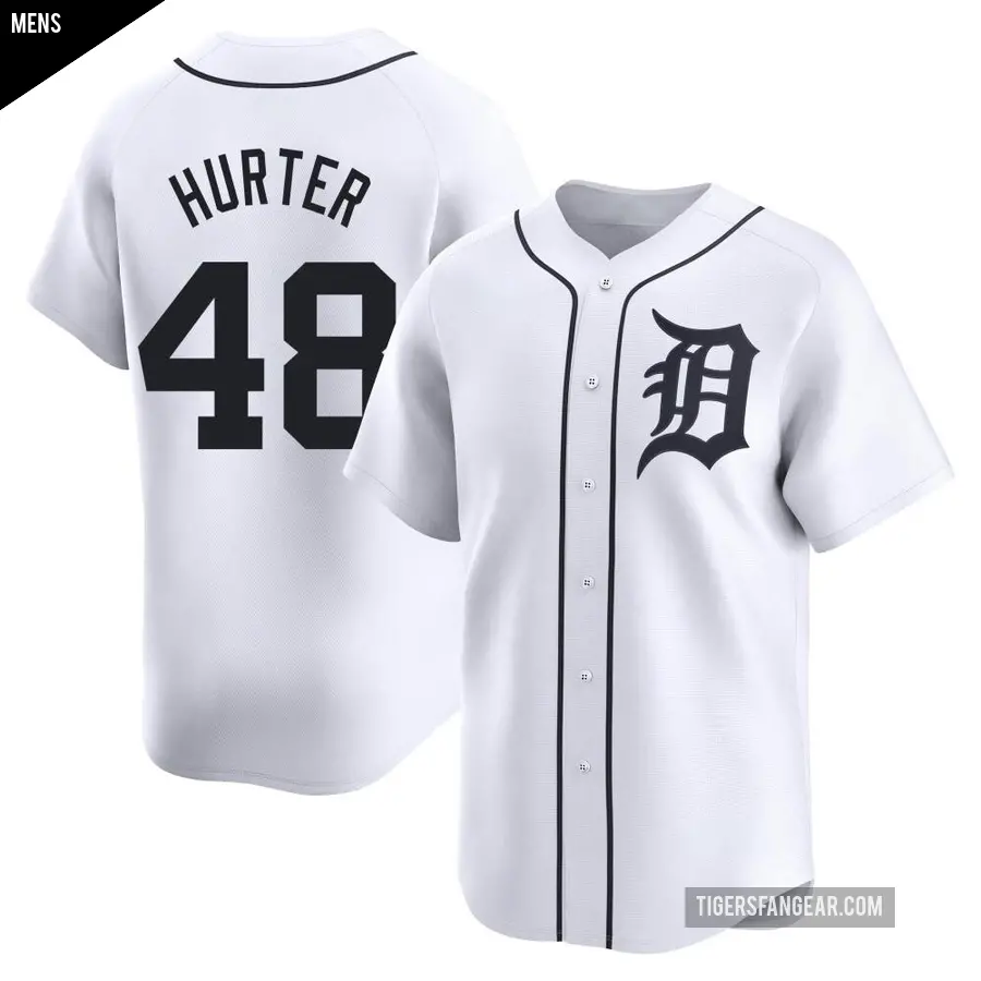 Men's Detroit Tigers ＃48 Brant Hurter Limited White Home Jersey