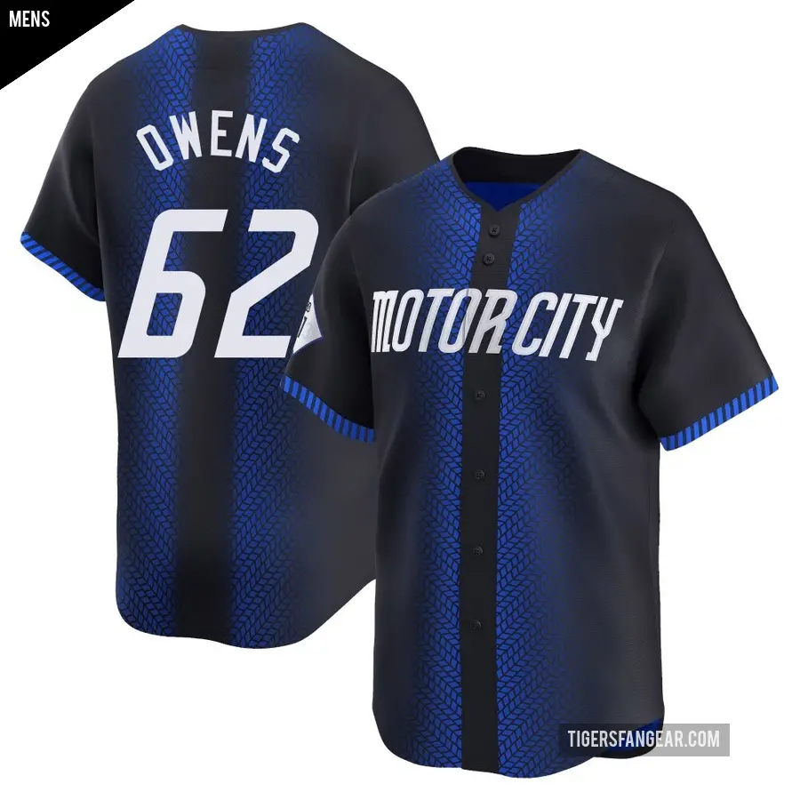 Men's Detroit Tigers ＃62 Tyler Owens Limited Blue 2024 City Connect Jersey