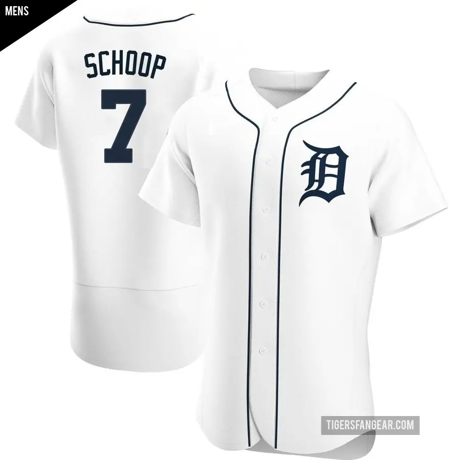 Men's Detroit Tigers ＃7 Jonathan Schoop Authentic White Home Jersey