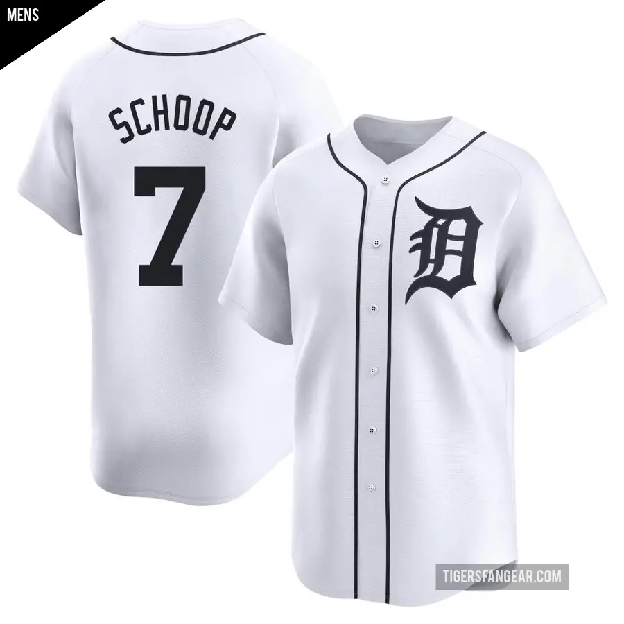 Men's Detroit Tigers ＃7 Jonathan Schoop Limited White Home Jersey