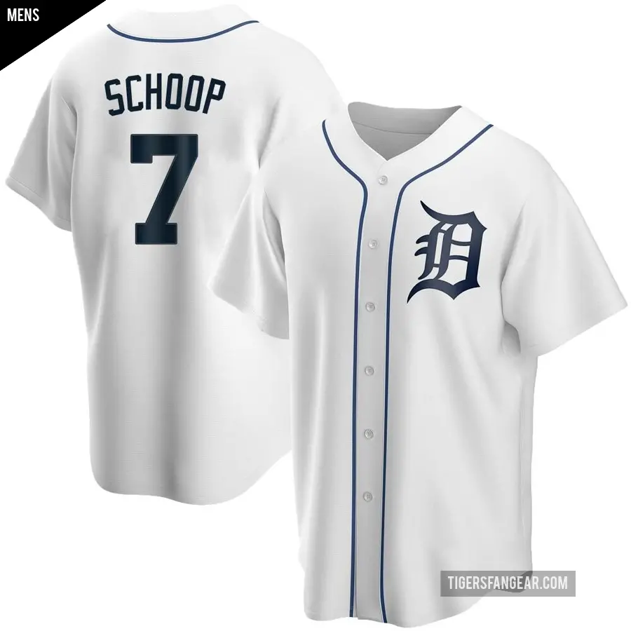 Men's Detroit Tigers ＃7 Jonathan Schoop Replica White Home Jersey