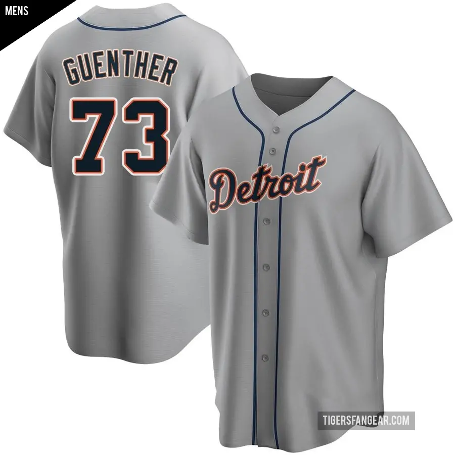 Men's Detroit Tigers ＃73 Sean Guenther Replica Gray Road Jersey