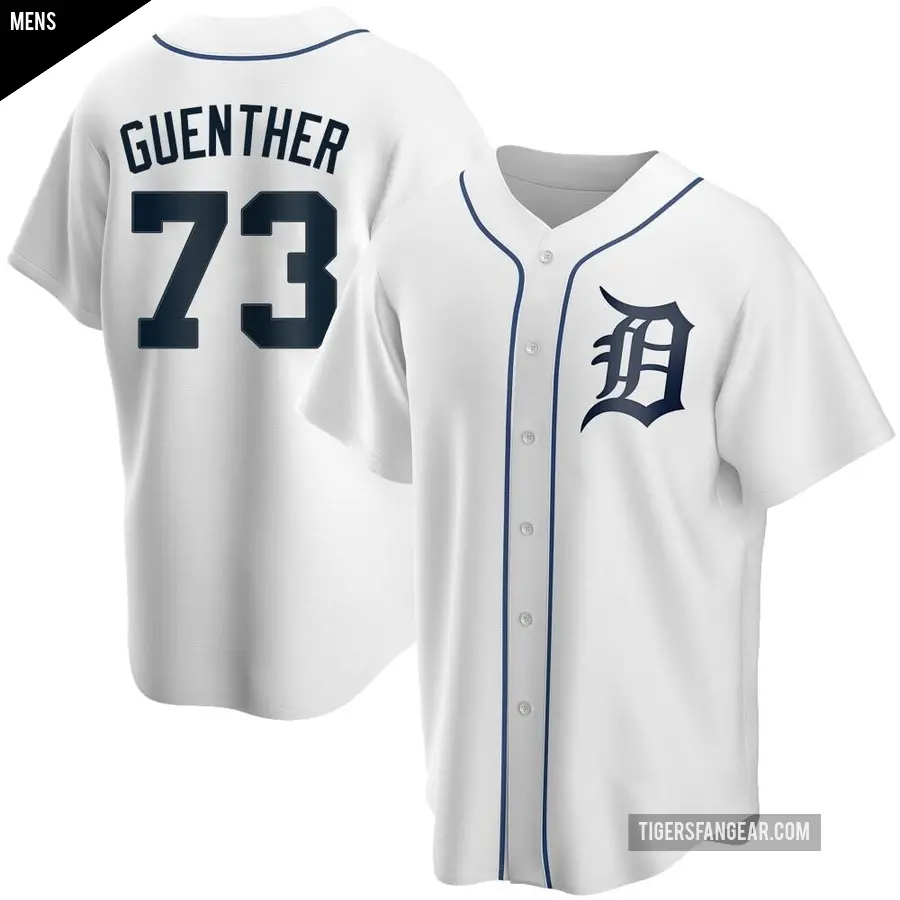 Men's Detroit Tigers ＃73 Sean Guenther Replica White Home Jersey