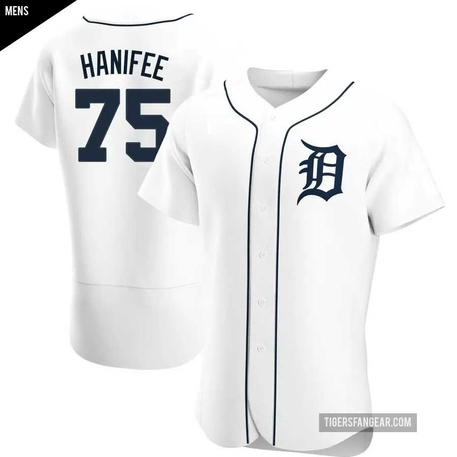 Men's Detroit Tigers ＃75 Brenan Hanifee Authentic White Home Jersey