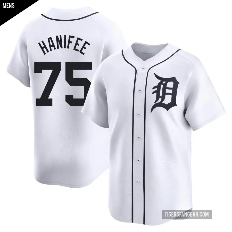 Men's Detroit Tigers ＃75 Brenan Hanifee Limited White Home Jersey