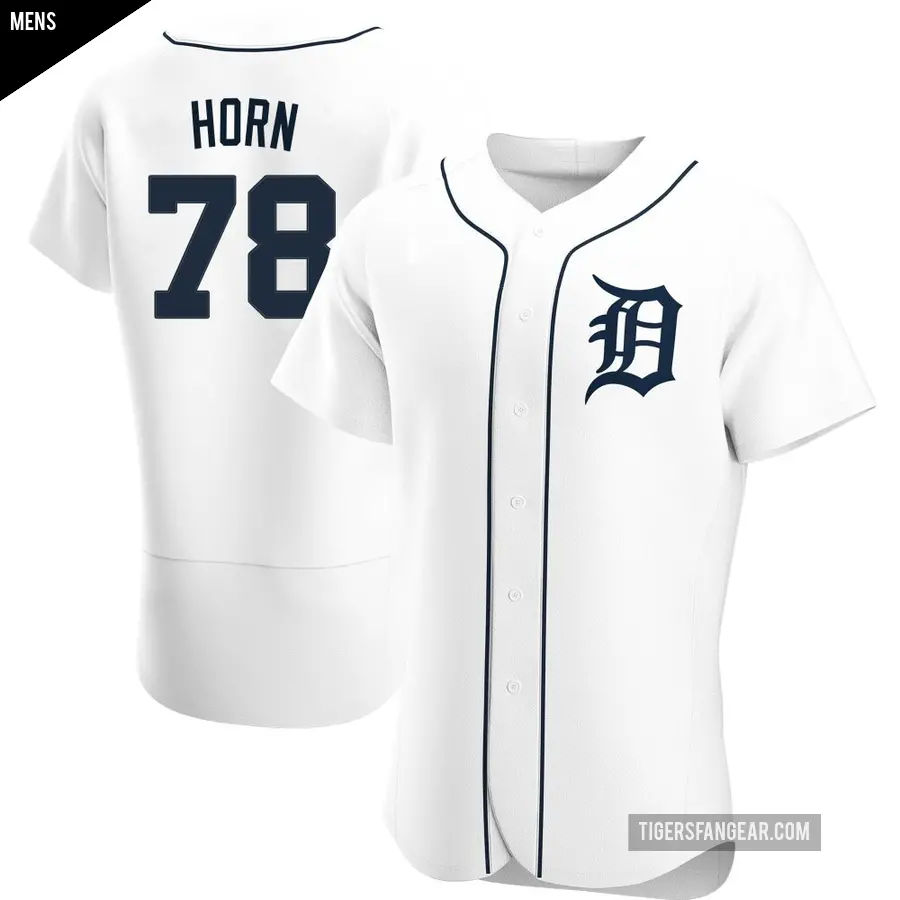 Men's Detroit Tigers ＃78 Bailey Horn Authentic White Home Jersey