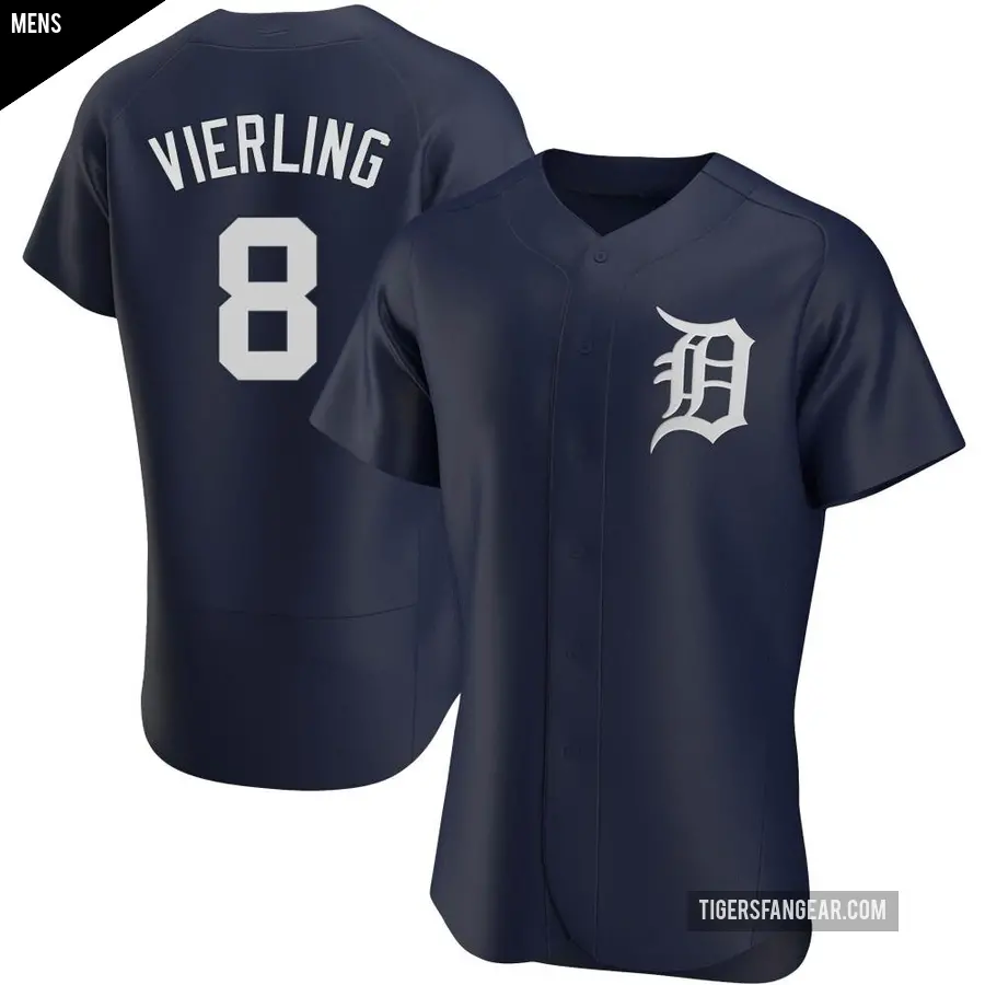 Men's Detroit Tigers ＃8 Matt Vierling Authentic Navy Alternate Jersey