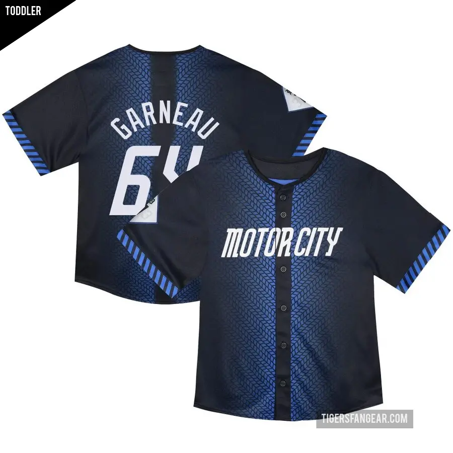 Toddler Detroit Tigers ＃64 Dustin Garneau Limited Blue & Preschool 2024 City Connect Jersey