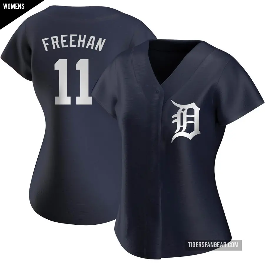 Women's Detroit Tigers ＃11 Bill Freehan Authentic Navy Alternate Jersey