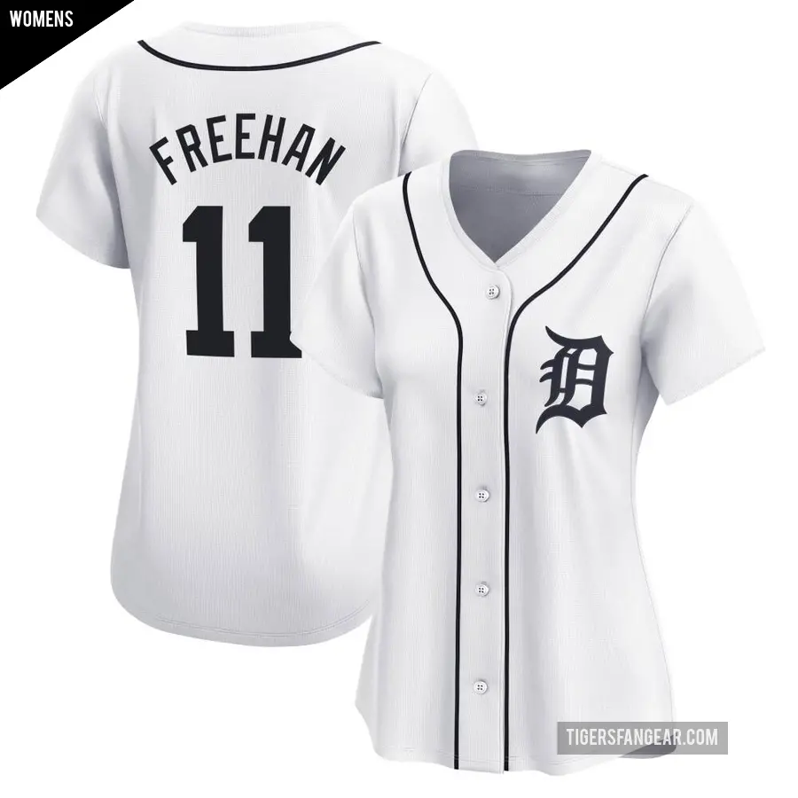 Women's Detroit Tigers ＃11 Bill Freehan Limited White Home Jersey