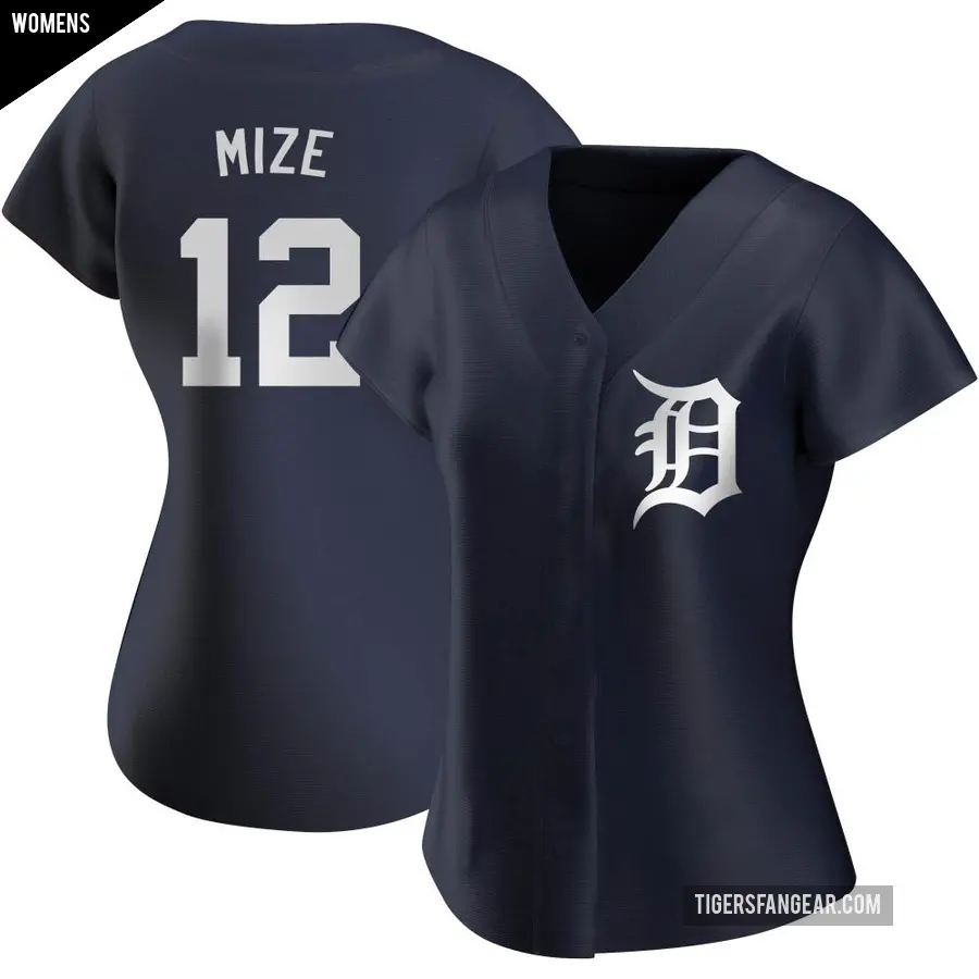 Women's Detroit Tigers ＃12 Casey Mize Authentic Navy Alternate Jersey