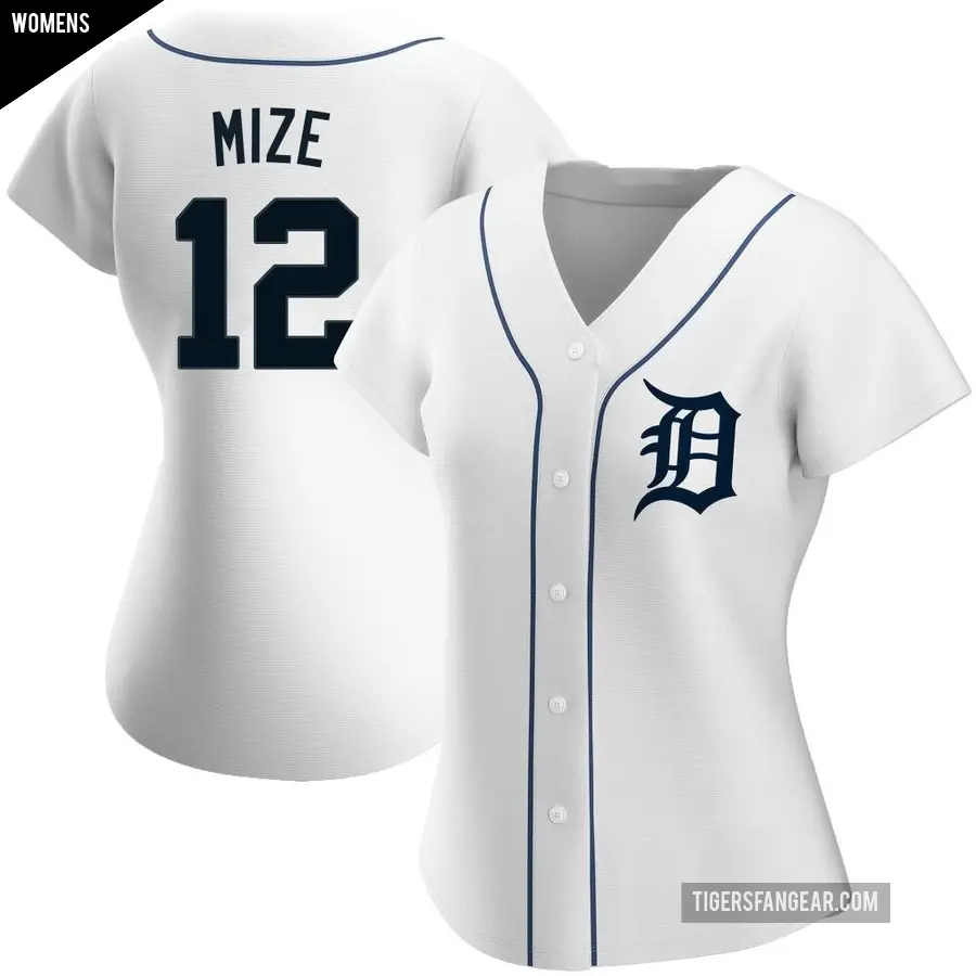 Women's Detroit Tigers ＃12 Casey Mize Authentic White Home Jersey