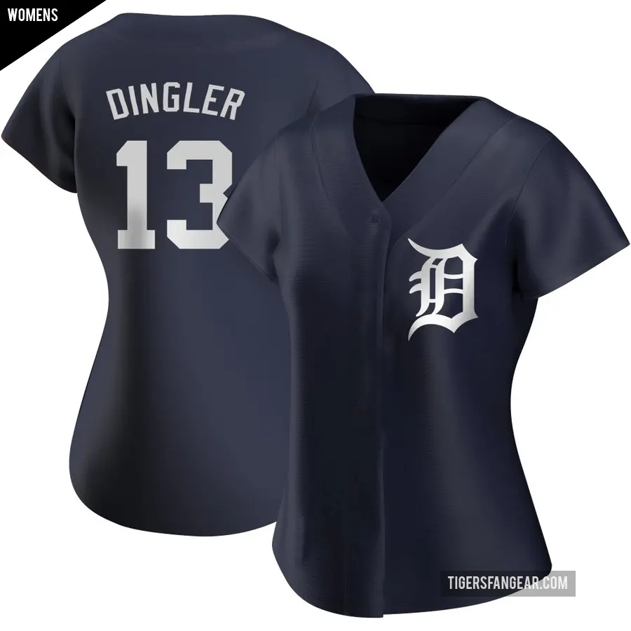 Women's Detroit Tigers ＃13 Dillon Dingler Authentic Navy Alternate Jersey