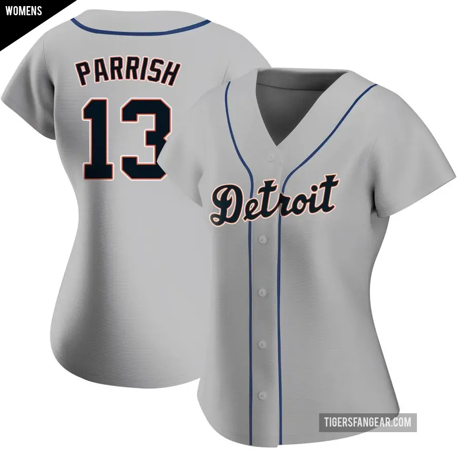 Women's Detroit Tigers ＃13 Lance Parrish Authentic Gray Road Jersey