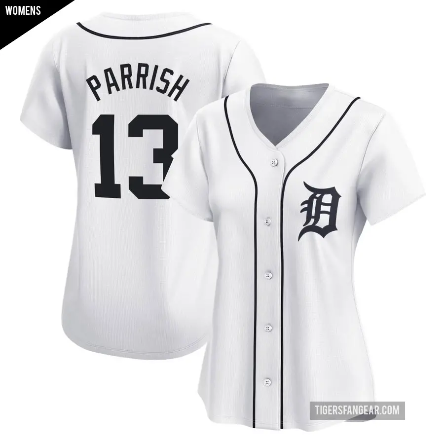 Women's Detroit Tigers ＃13 Lance Parrish Limited White Home Jersey