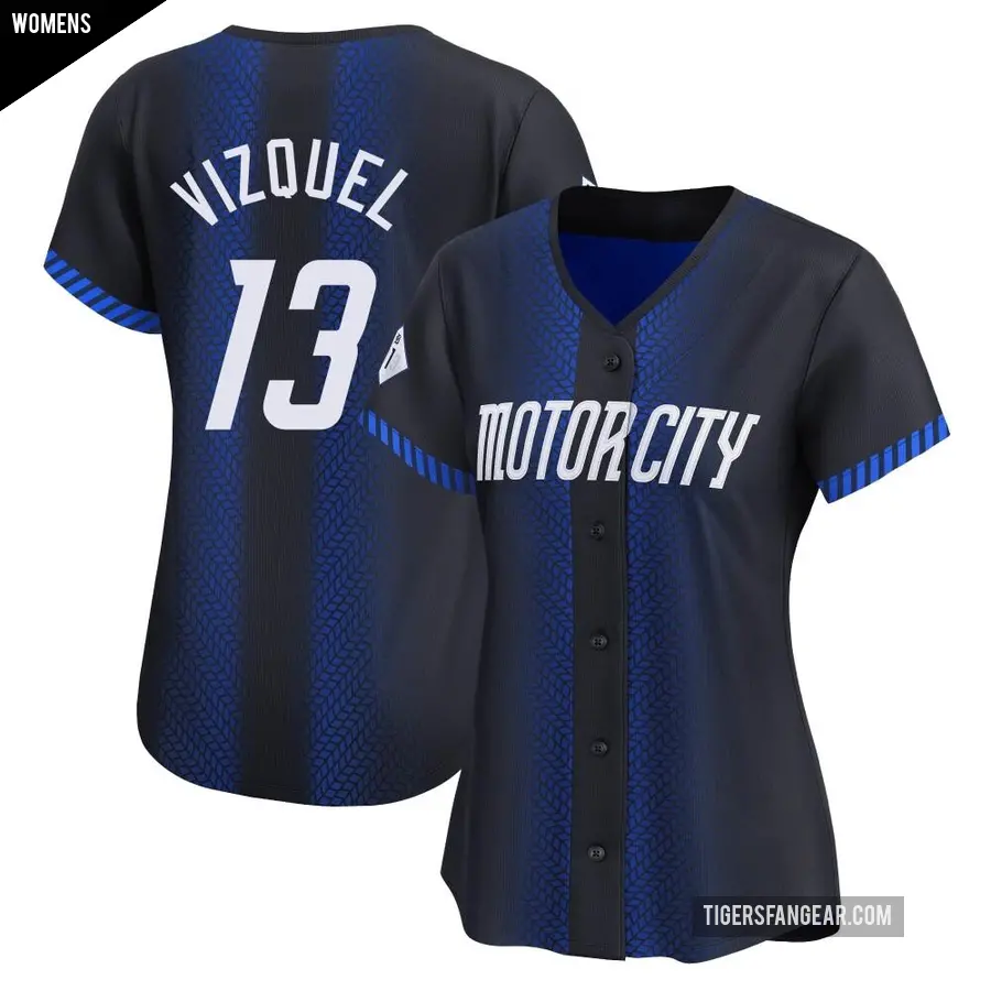 Women's Detroit Tigers ＃13 Omar Vizquel Limited Blue 2024 City Connect Jersey